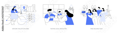 City trip activities isolated cartoon vector illustrations se