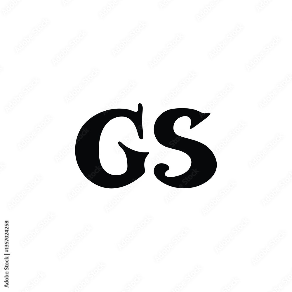 Naklejka premium GS monogram logo design letter text name symbol monochrome logotype alphabet character simple logo