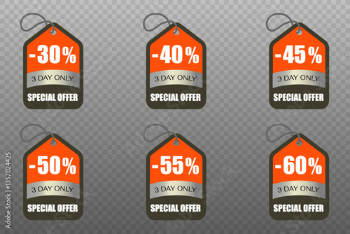 A set of banners, discounts and sales.