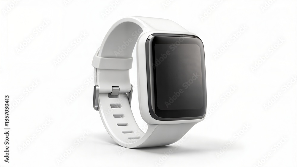 White Smartwatch Isolated. White Smartwatch Isolated.