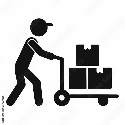 silhouette of a delivery man