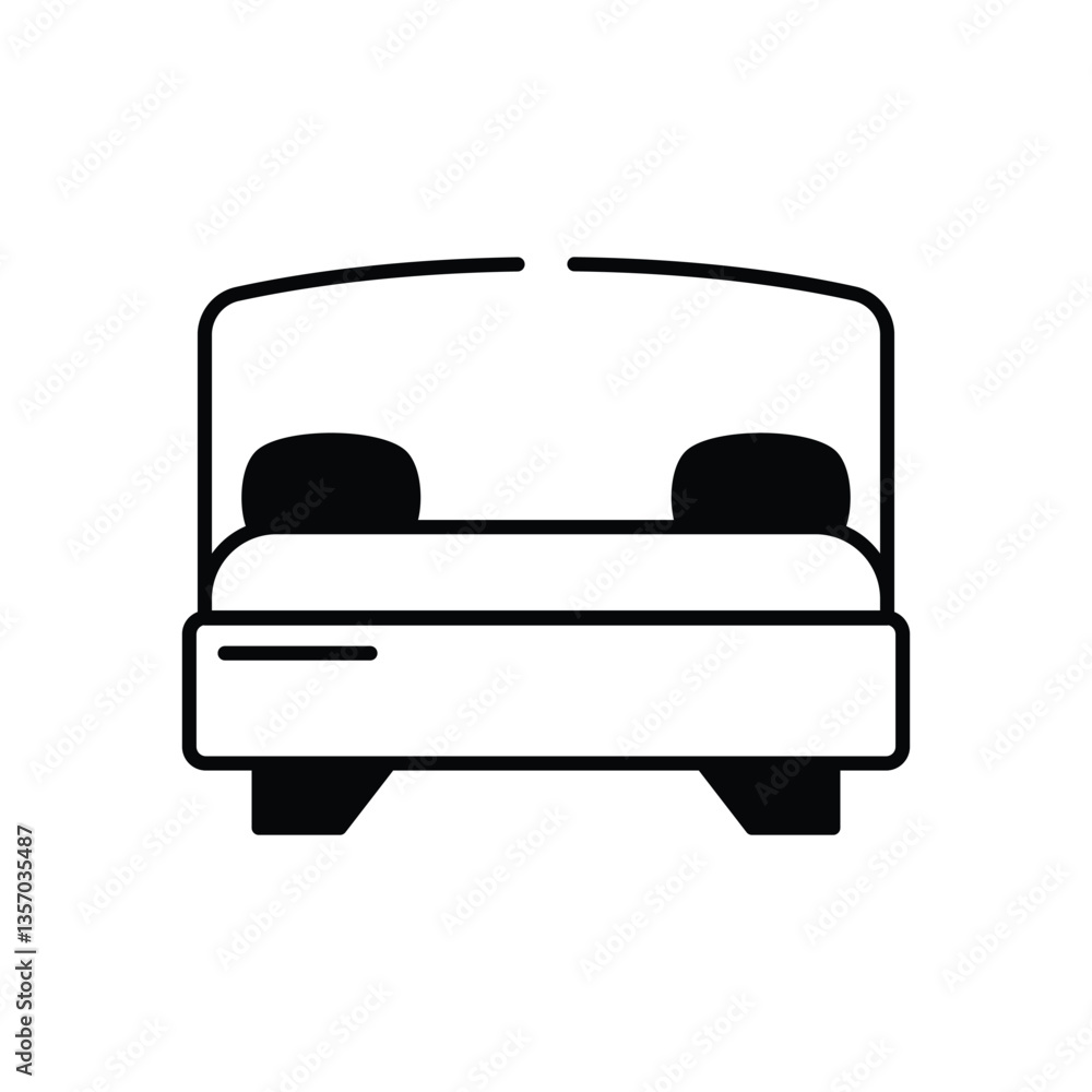Bed vector icon stock illustration Bed vector icon stock illustration