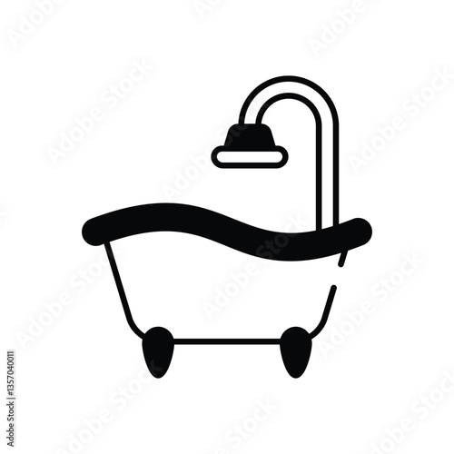 Bathtub  vector icon stock illustration