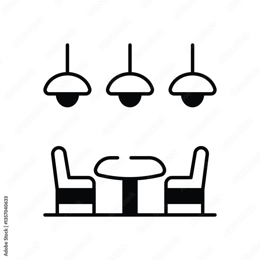 Dining Table vector icon stock illustration Dining Table vector icon stock illustration