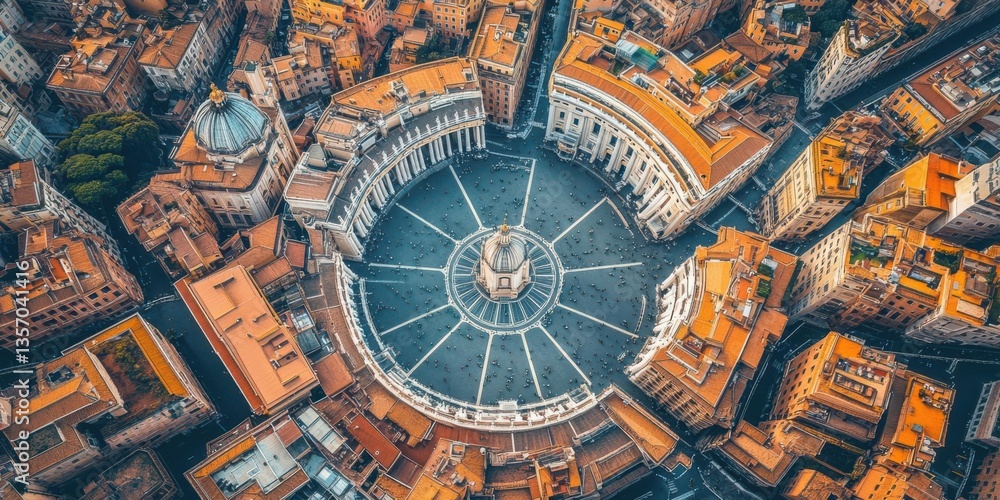 Aerial view of a historic city square surrounded by vibrant architecture and bustling streets Aerial view of a historic city square surrounded by vibrant architecture and bustling streets