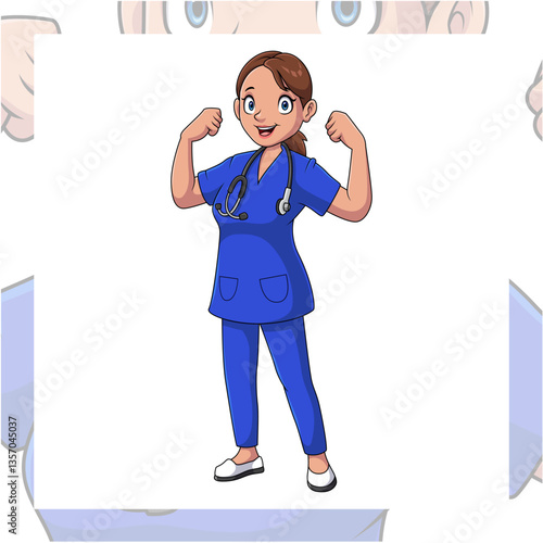 Nurse cartoon mascot character design