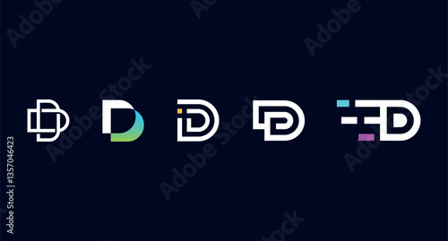 set of professional D letter mark logo vector template design