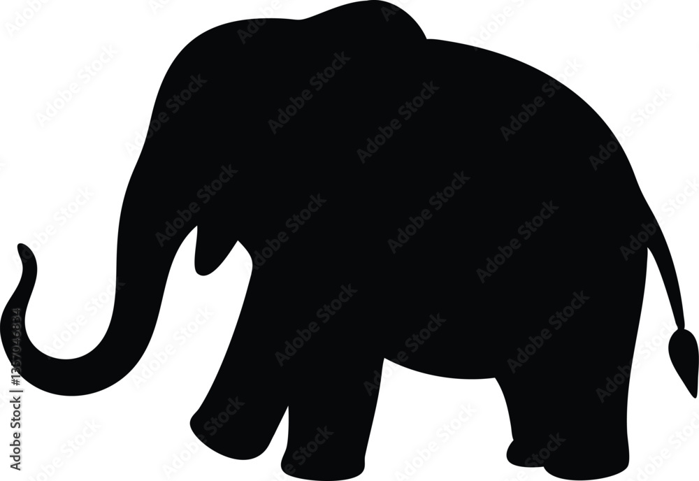 Fototapeta premium elephant silhouette isolated on white