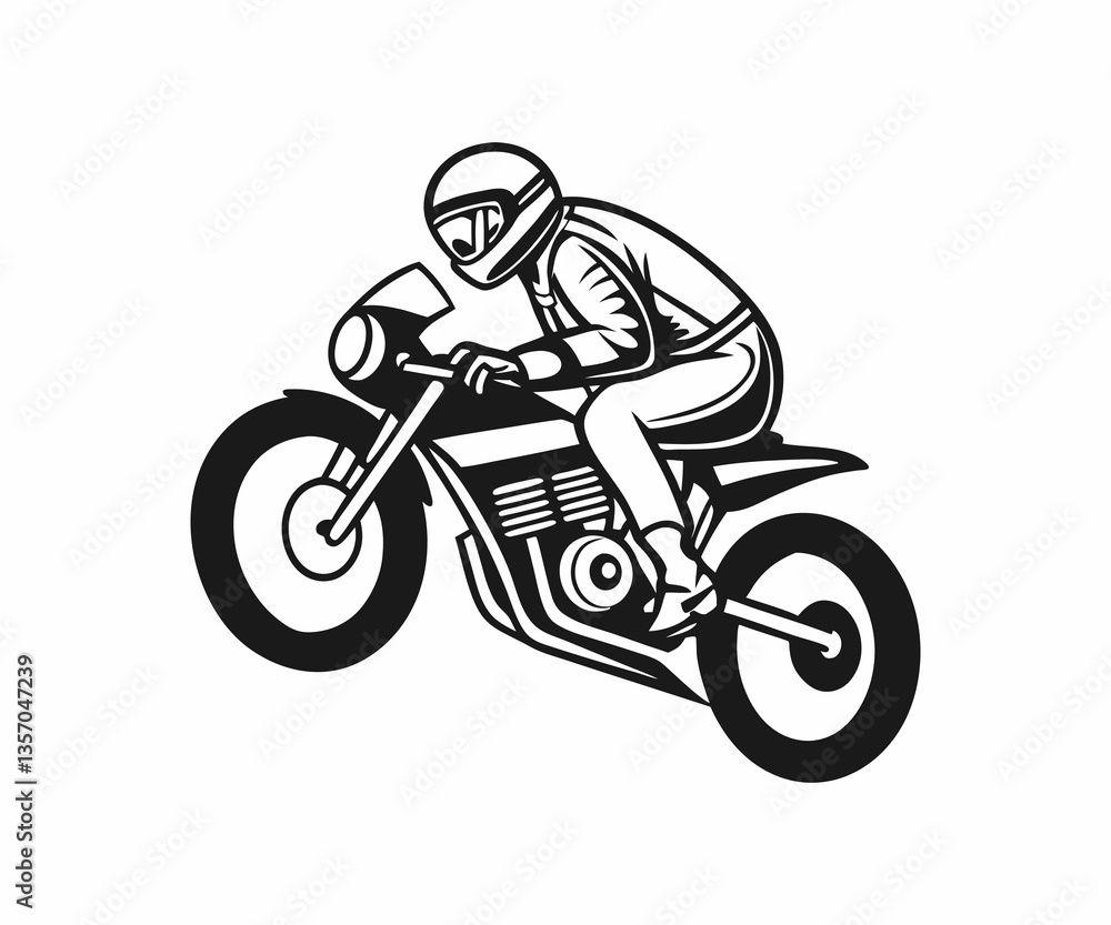 A dynamic black and white illustration of a motorcyclist, highlighted by the checkered flag, conveying speed and exhilaration. A dynamic black and white illustration of a motorcyclist, highlighted by the checkered flag, conveying speed and exhilaration.