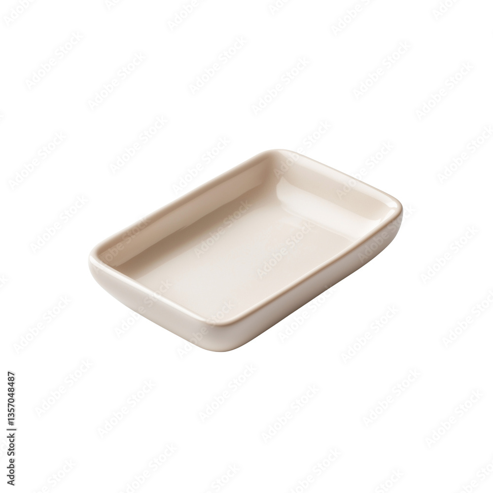 A simple, rectangular dish with smooth edges, designed for serving food or holding items. A simple, rectangular dish with smooth edges, designed for serving food or holding items.