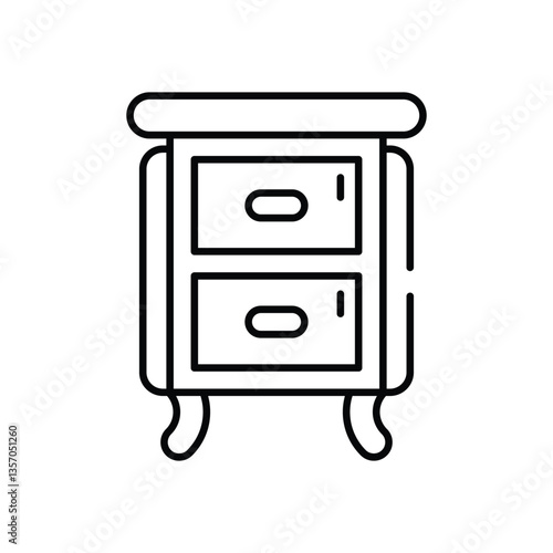 Nightstand vector icon stock illustration