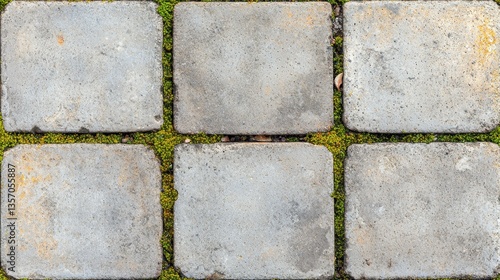 Wallpaper Mural Gray concrete paving stones on a textured surface with grass edges. Torontodigital.ca