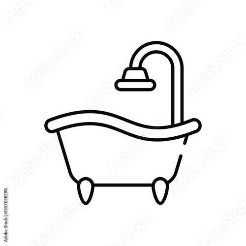 Bathtub  vector icon stock illustration