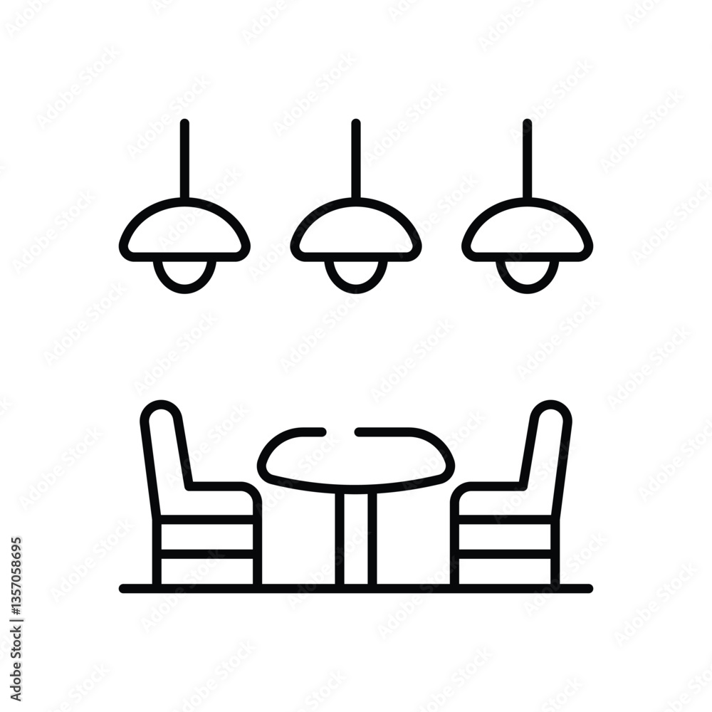 Dining Table vector icon stock illustration Dining Table vector icon stock illustration