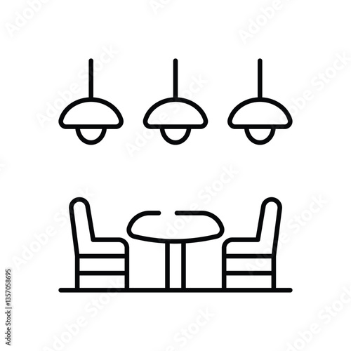 Dining Table vector icon stock illustration