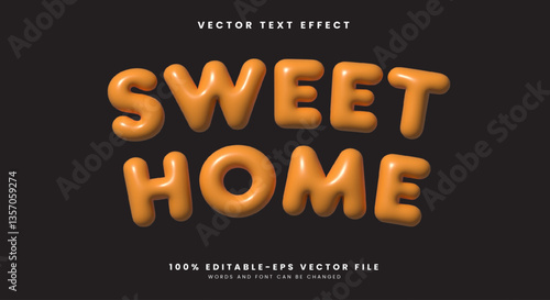 Sweet Home 3D Inflated Style editable text effect Template