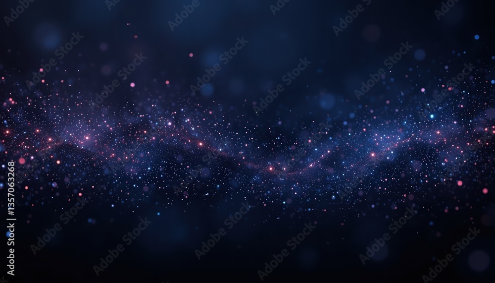 Obraz premium Stellar exploration of cosmic particles outer space abstract art dark environment wide-angle view galactic concepts for enhanced seo visibility