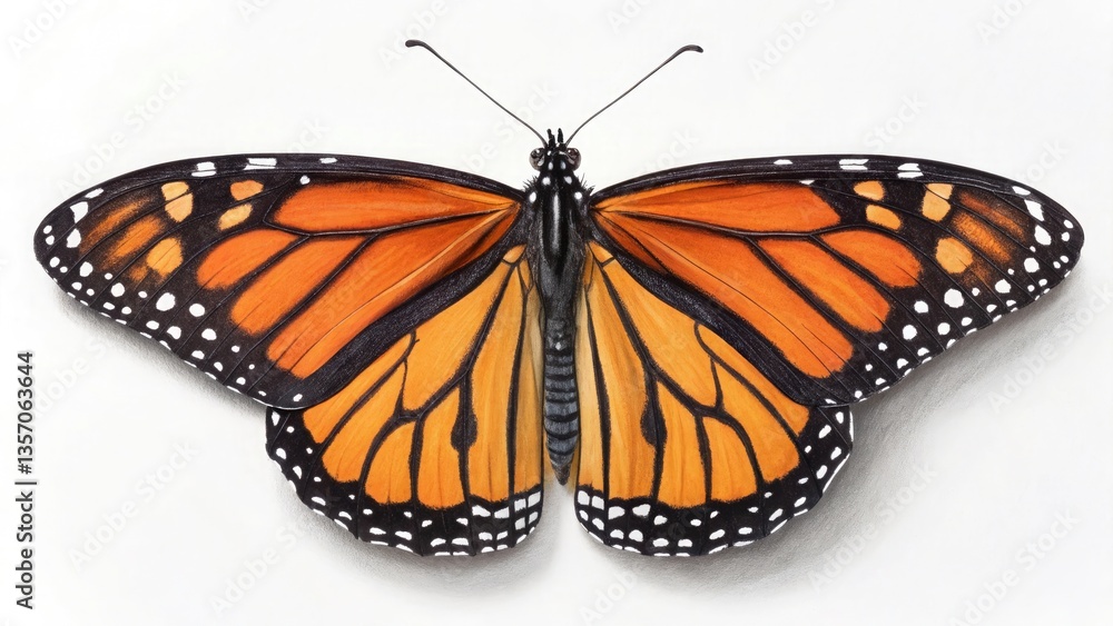Fototapeta premium Monarch Butterfly with Open Wings – Nature and Wildlife