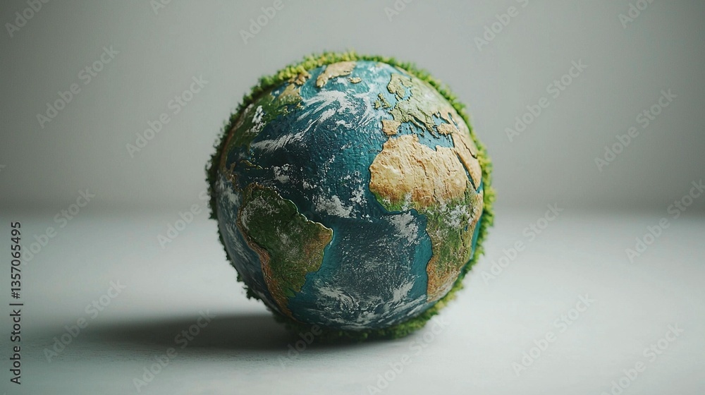 Fototapeta premium Earth Globe with Lush Grass