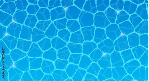 Blue water surface rippling wave pattern. Water swimming pool surface summer texture aquatic clean background.