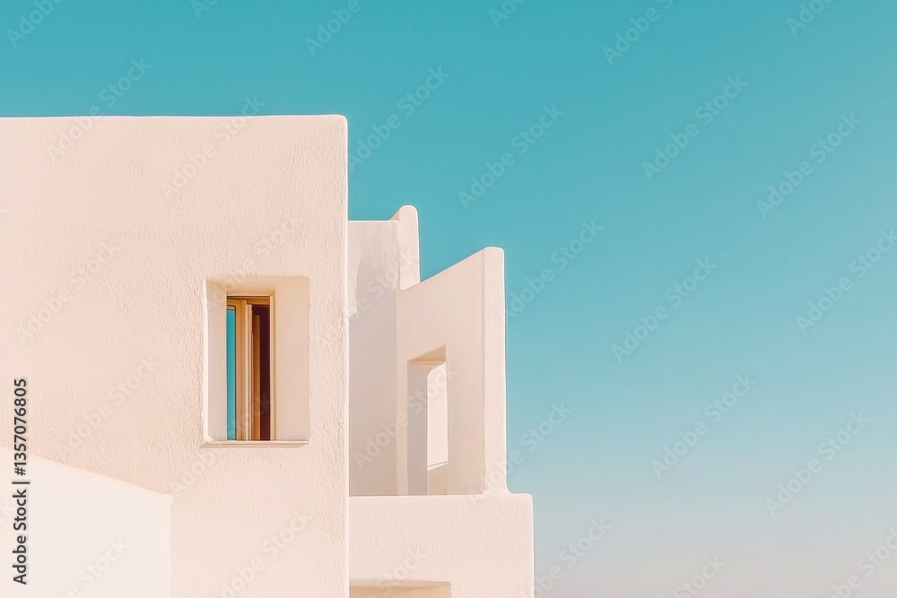 In the Middle East, a prevalent example of minimal architecture is the modern white building, which often features geometric architecture details, an abstract concrete background, and a concrete