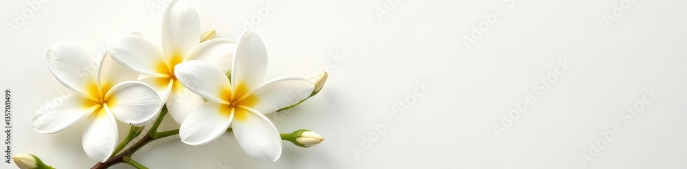 Obraz premium Close-up of delicate jasmine flowers on white background, petals, nature