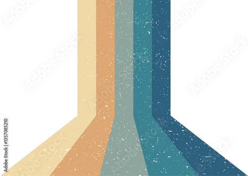 70s retro perspective lines background. Vintage colourful stripes banner, backdrop and wallpaper vector