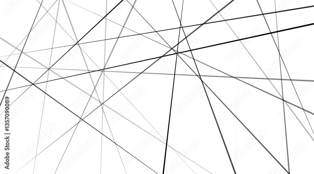 Obraz premium Random chaotic lines abstract geometric pattern. Modern, contemporary art-like illustration
