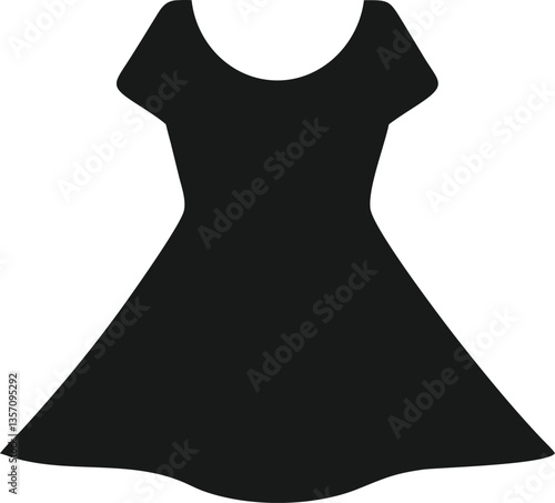 Stylish Black Women's Dress Silhouette