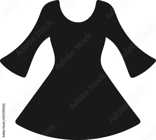 Stylish Black Women's Dress Silhouette