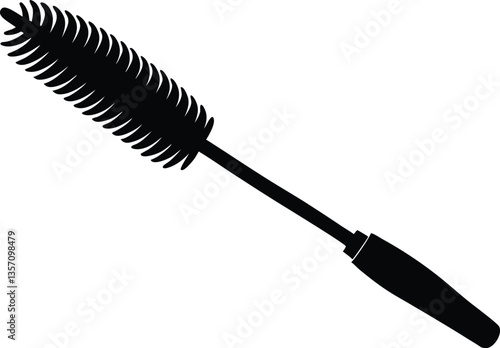 Mascara brush silhouette vector. Mascara brush icon vector illustration.