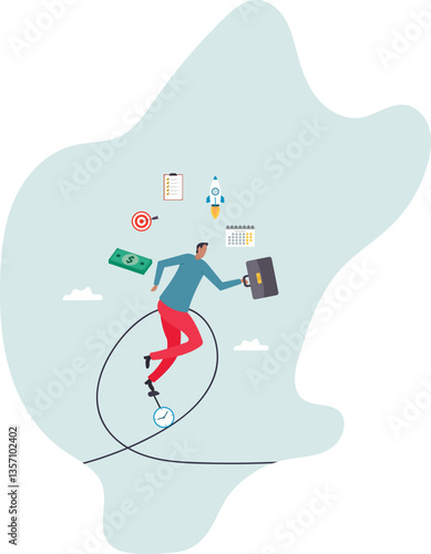 Project management process to manage and develop with resources to deliver quality product, agile development cycle .character for design.