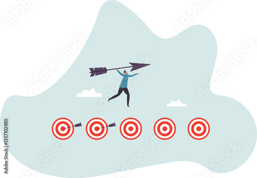 Goal tracking or achievement, effort planning to finish work, performance or track progress, project management or completed tasks .character for design.