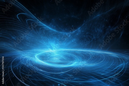 an abstract display of blue light swirling in a mesmerizing pattern