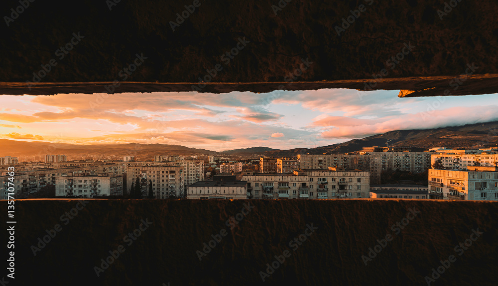 Fototapeta premium sunset over the city