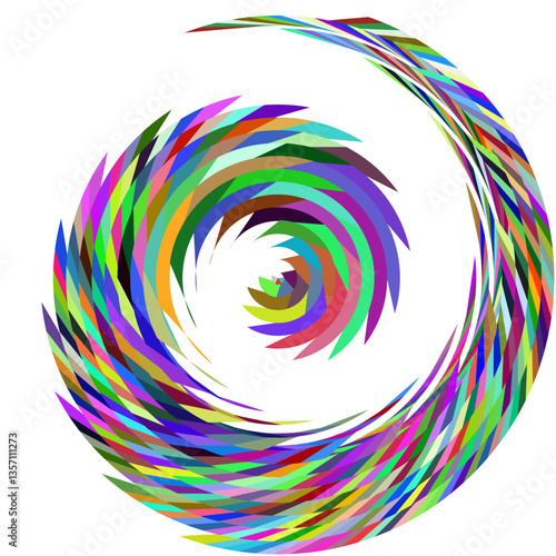 Vibrant Spiral Pattern with Geometric Shapes
