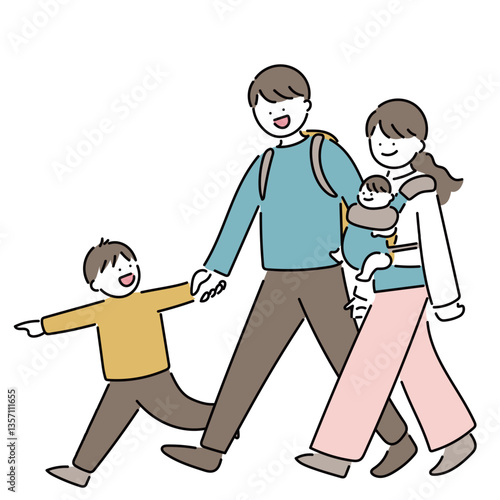 おでかけ家族_男の子と赤ちゃん