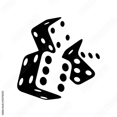 Dice logo on white background in isometric style design. Three dice sign emblem vector illustration