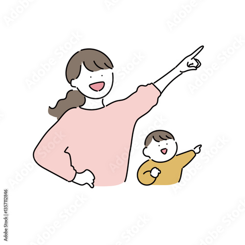 お母さんと赤ちゃん「進め！」