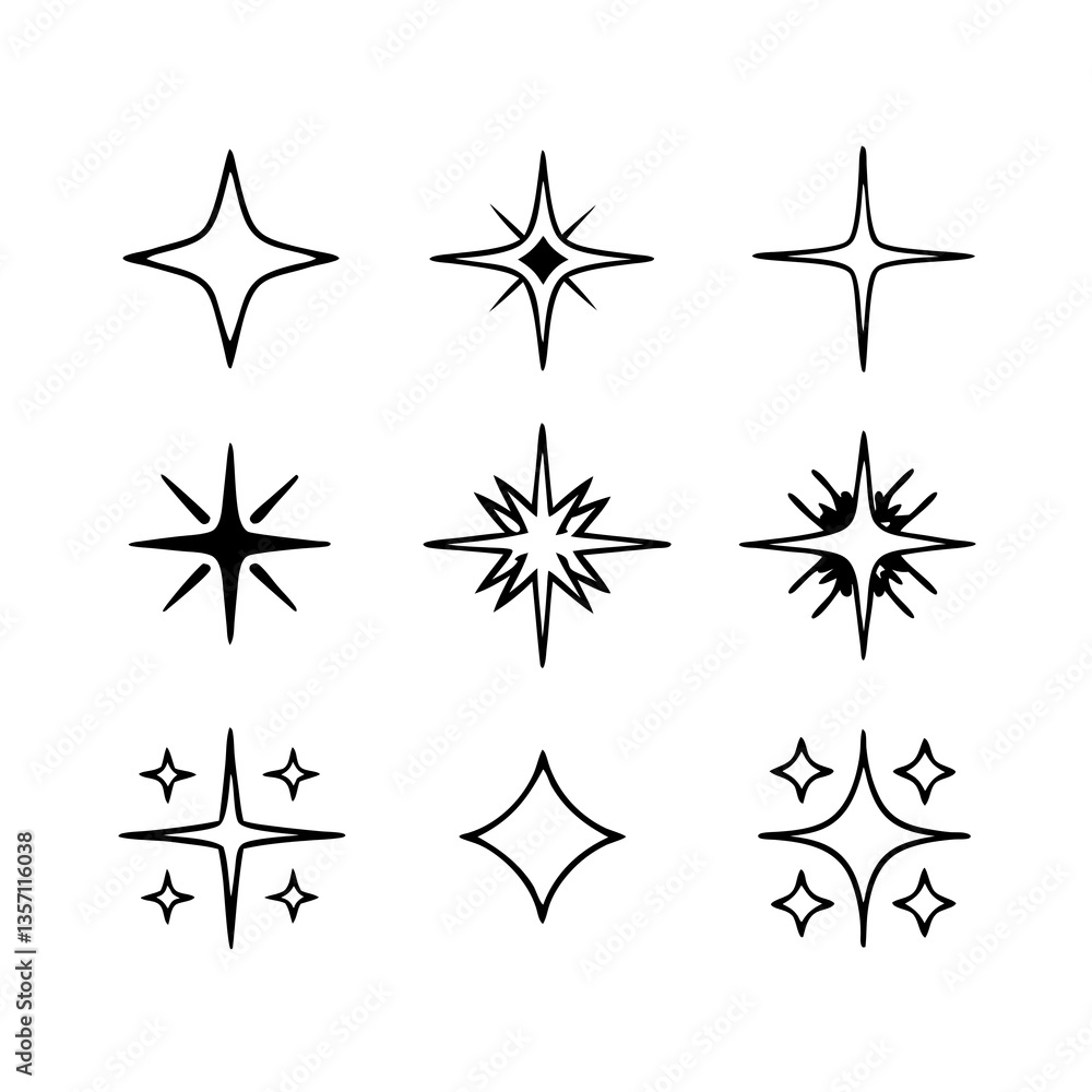 Sparkle Star Icons Minimalist Glow Effect Vector Set
Sparkle Star Icons Minimalist Glow Effect Vector Set