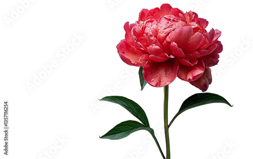 Stunning Red Peony Flower Blossom Close up Photography for Design Projects