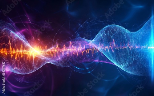 Wallpaper Mural dynamic wave patterns in vibrant colors, symbolizing energy and data Torontodigital.ca