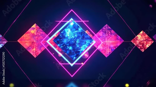 Neon Diamonds A Kaleidoscope of Vibrant Hues and Geometric Shapes