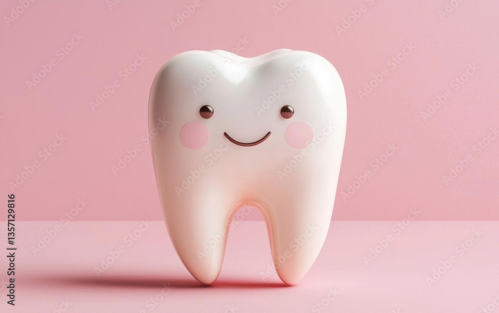 Toothshaped toothpaste dispenser, whimsical design, 3D illustration Toothshaped toothpaste dispenser, whimsical design, 3D illustration