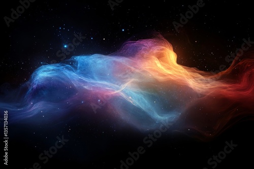 a mesmerizing nebula ablaze with vibrant colors and celestial beauty against dark background
