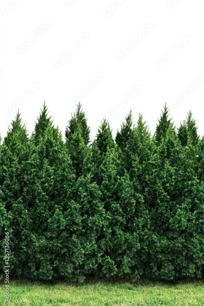Fototapeta premium Lush green hedge providing privacy and natural beauty outdoors