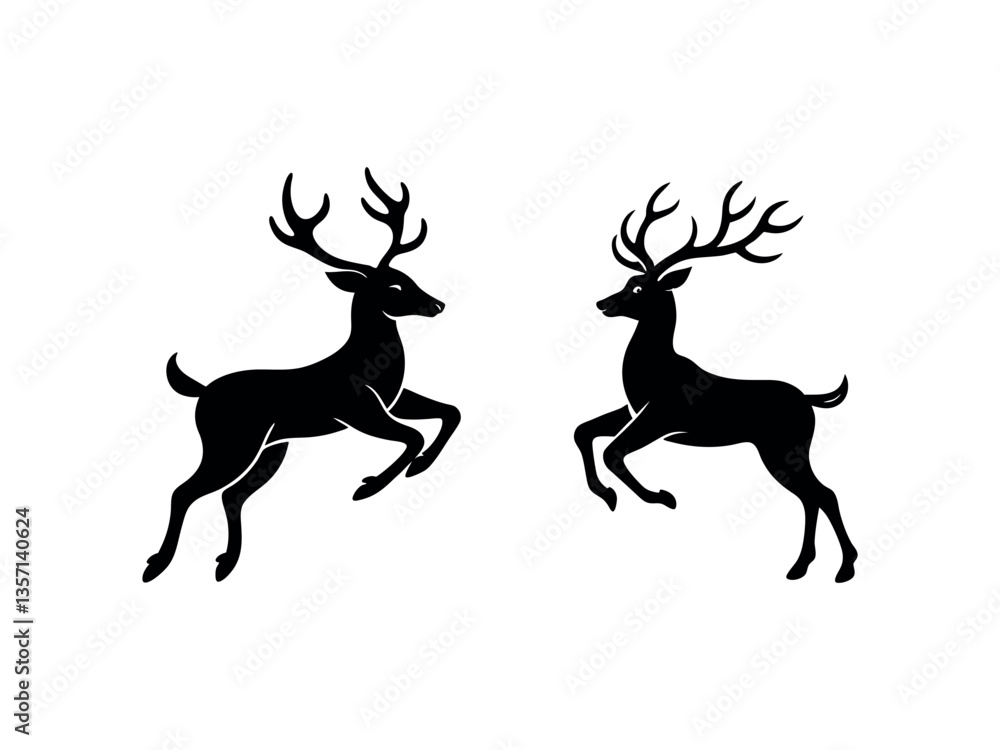 Two deer silhouette vector illustration Two deer silhouette vector illustration