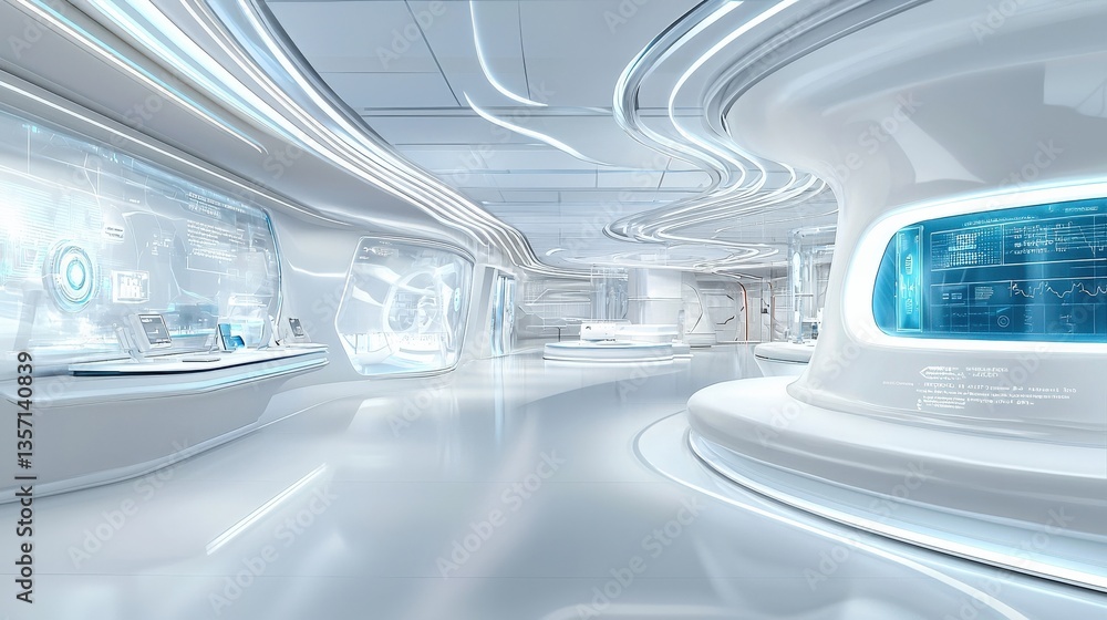 Futuristic Laboratory Interior with Sleek Design and Technology Futuristic Laboratory Interior with Sleek Design and Technology