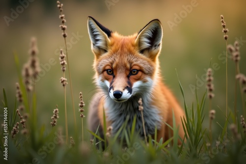 Wallpaper Mural Red fox in natural habitat surrounded grassland Torontodigital.ca
