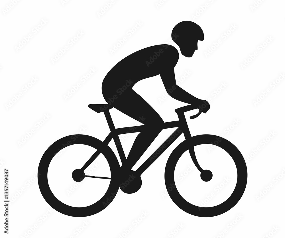 Obraz premium Silhouette of a person cycling
